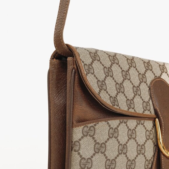 Gucci Vintage Beige Monogram Messenger Clutch - Picture 8 of 15